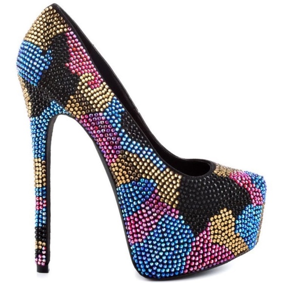 Steve Madden Dyvinal Camouflage Crystal Platform Stiletto Pump Women’s S… - Picture 1 of 12